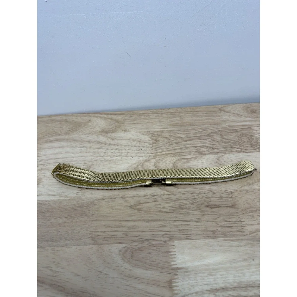 WOMEN'S BELT GOLD TONE METAL W/BUCKLE STRETCH BEAUTIFUL SZ-27,5